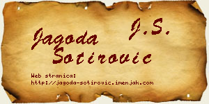 Jagoda Sotirović vizit kartica